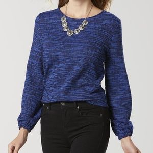 tweed top, size XL, billowed sleeve look, new condition